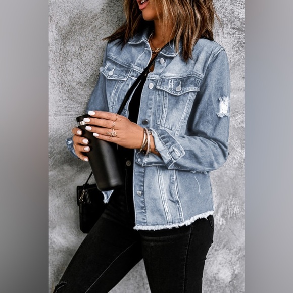 Distressed Denim Jacket - Picture 2 of 4